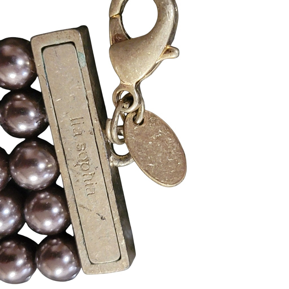 Women's Lia Sophia Brown Pearl Necklace OS - Picture 5 of 6